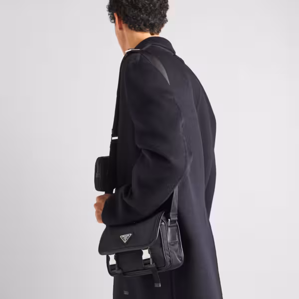 Alternative view of Prada Re-Nylon Saffiano Leather Shoulder Bag In Black