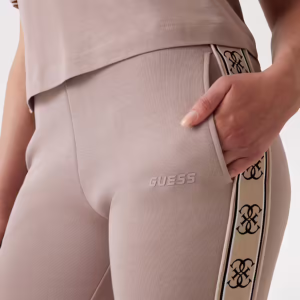 Alternative view of Guess Interlock Side Logo Tape Active Joggers - Light Brown