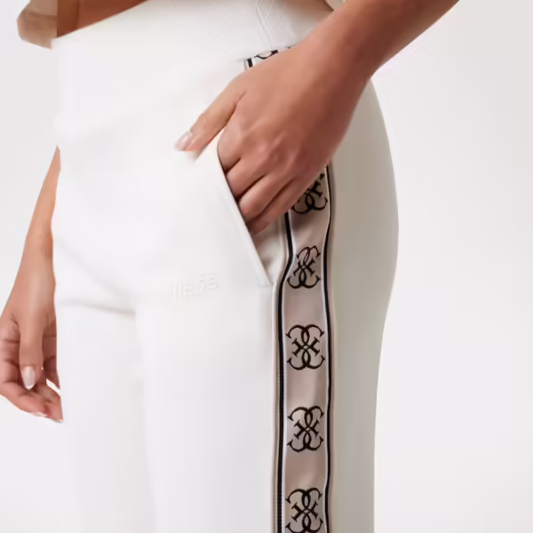 Alternative view of Guess Interlock Side Logo Tape Active Joggers - Cream